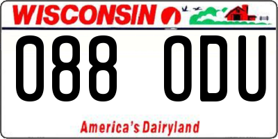 WI license plate 088ODU
