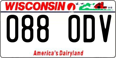 WI license plate 088ODV