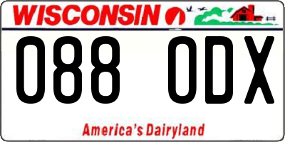 WI license plate 088ODX