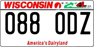 WI license plate 088ODZ