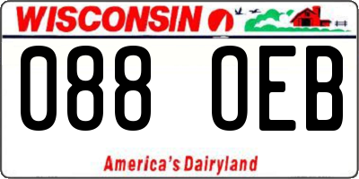 WI license plate 088OEB