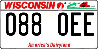 WI license plate 088OEE