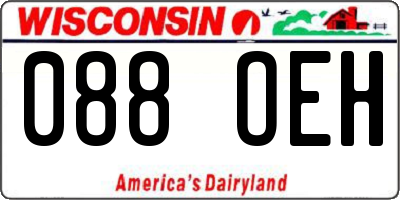 WI license plate 088OEH