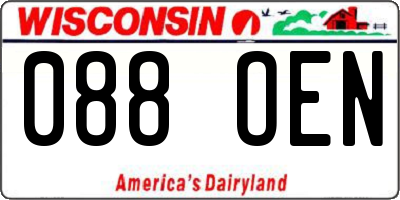 WI license plate 088OEN