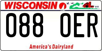 WI license plate 088OER