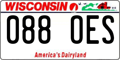WI license plate 088OES