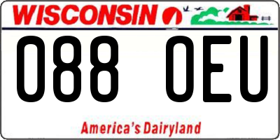 WI license plate 088OEU