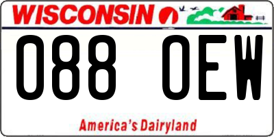 WI license plate 088OEW