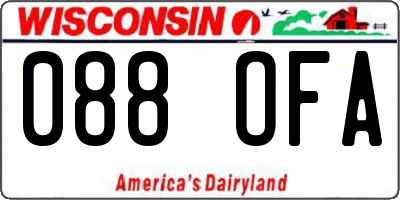 WI license plate 088OFA