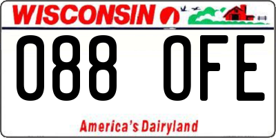 WI license plate 088OFE