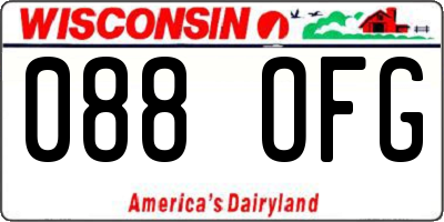 WI license plate 088OFG