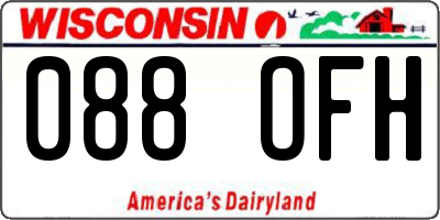 WI license plate 088OFH