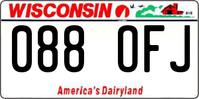 WI license plate 088OFJ