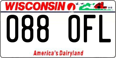 WI license plate 088OFL