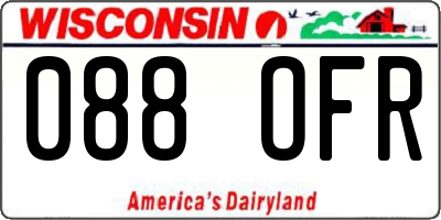 WI license plate 088OFR
