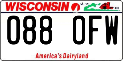 WI license plate 088OFW