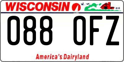 WI license plate 088OFZ