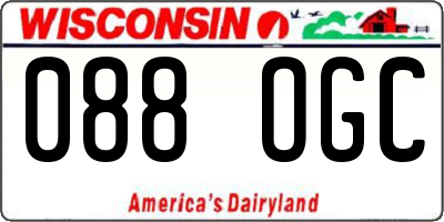 WI license plate 088OGC