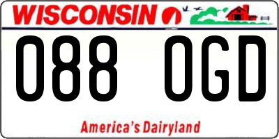 WI license plate 088OGD