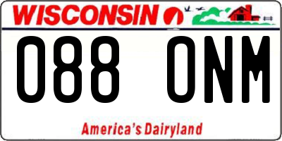 WI license plate 088ONM