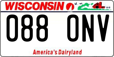 WI license plate 088ONV