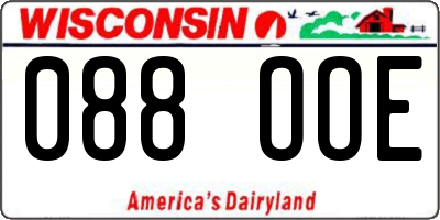 WI license plate 088OOE