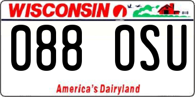 WI license plate 088OSU
