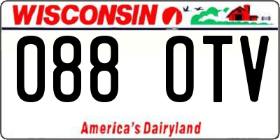 WI license plate 088OTV
