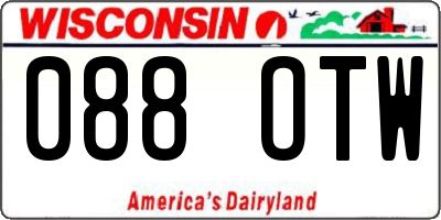 WI license plate 088OTW
