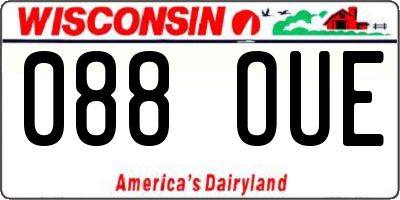 WI license plate 088OUE