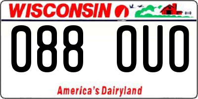 WI license plate 088OUO