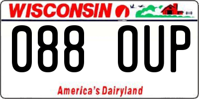 WI license plate 088OUP