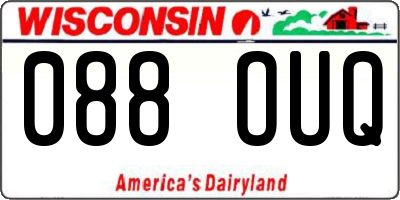WI license plate 088OUQ
