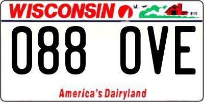 WI license plate 088OVE