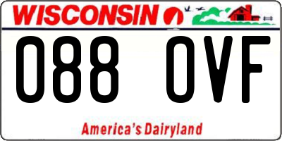 WI license plate 088OVF