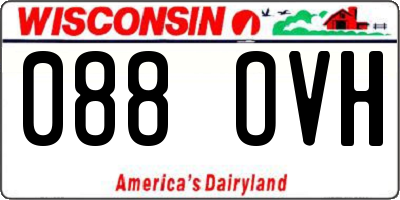 WI license plate 088OVH