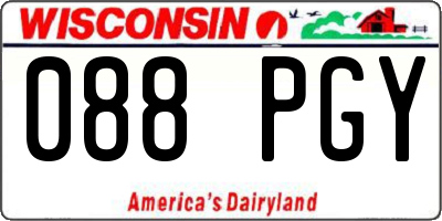 WI license plate 088PGY