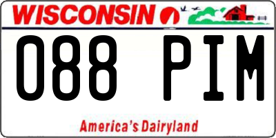 WI license plate 088PIM