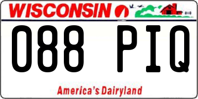 WI license plate 088PIQ