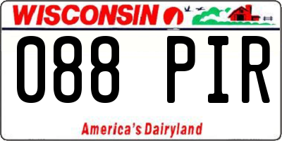 WI license plate 088PIR