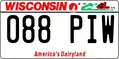WI license plate 088PIW