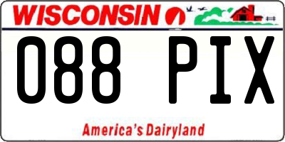WI license plate 088PIX