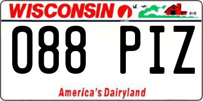 WI license plate 088PIZ