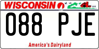 WI license plate 088PJE
