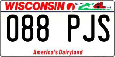 WI license plate 088PJS