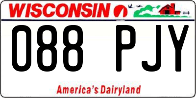WI license plate 088PJY