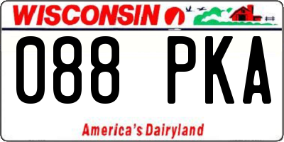 WI license plate 088PKA