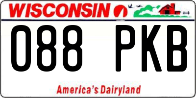 WI license plate 088PKB