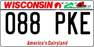WI license plate 088PKE
