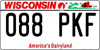 WI license plate 088PKF